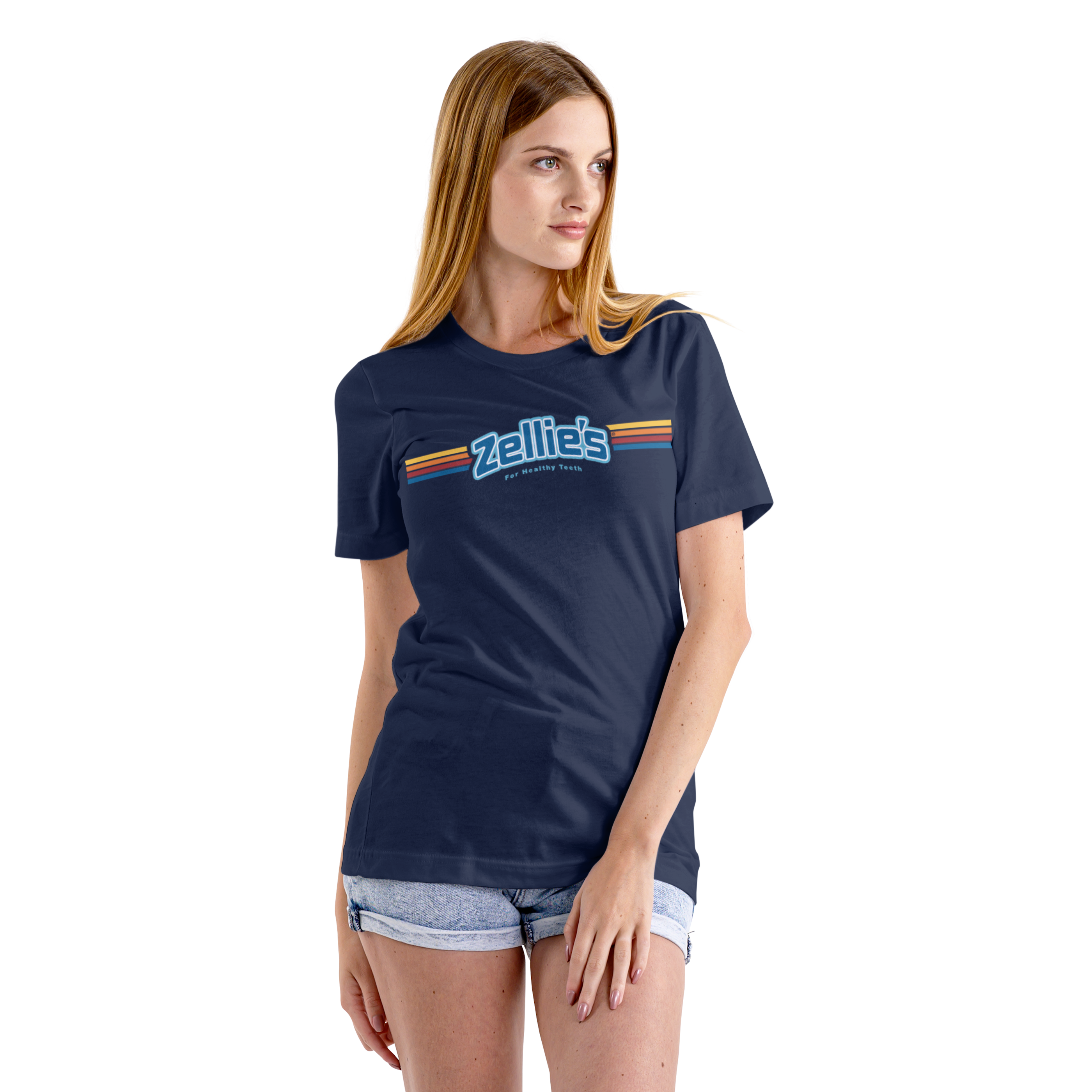 Women's Zellie's Fitted Crewneck T-Shirt - Premium Cotton Blend